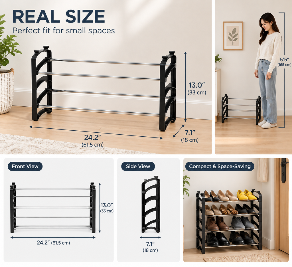 2-Tier Stackable Shoe Rack