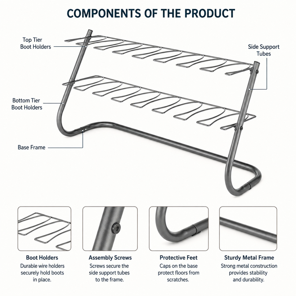4-Pair Metal Boot Organizer