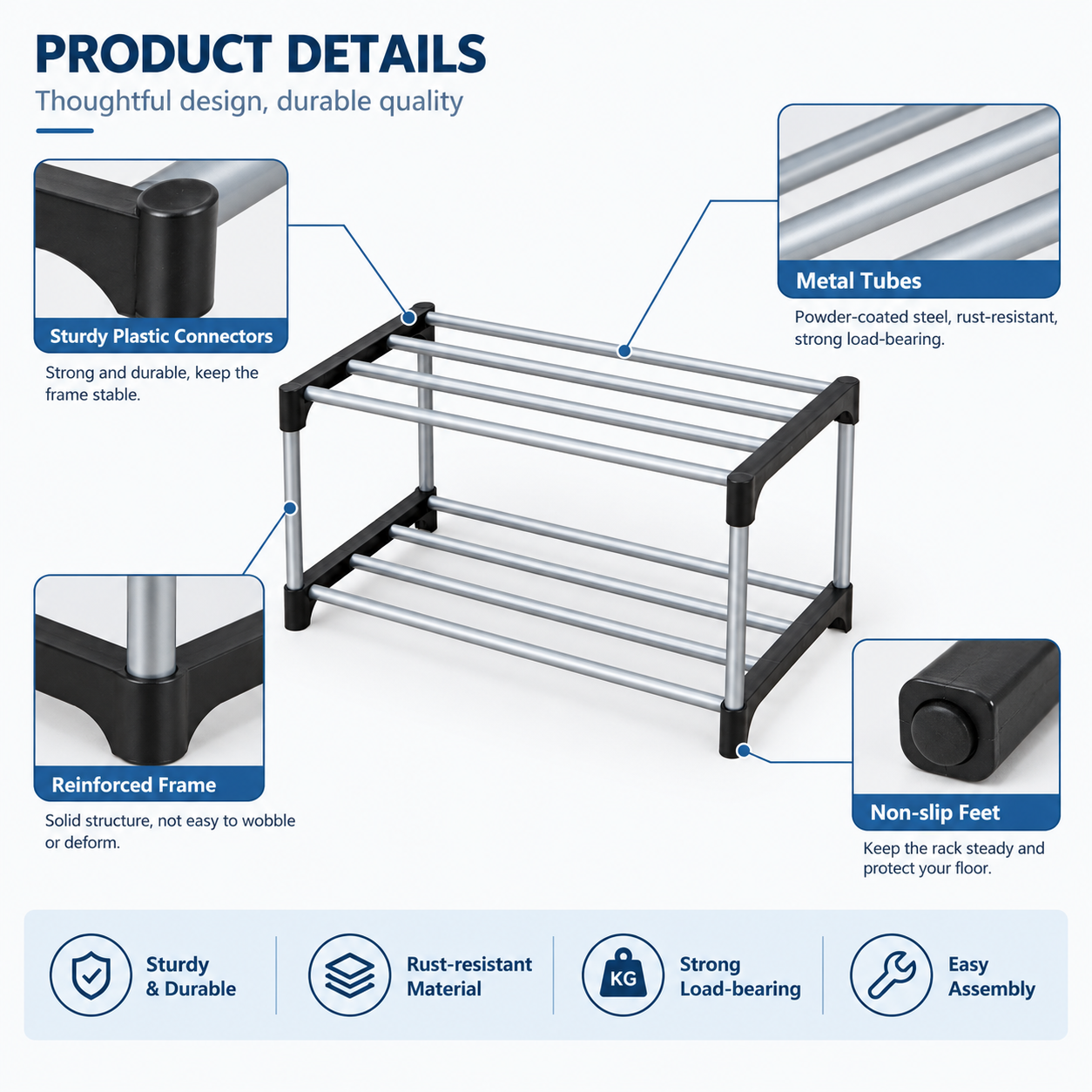 2-Tier Compact Shoe Rack