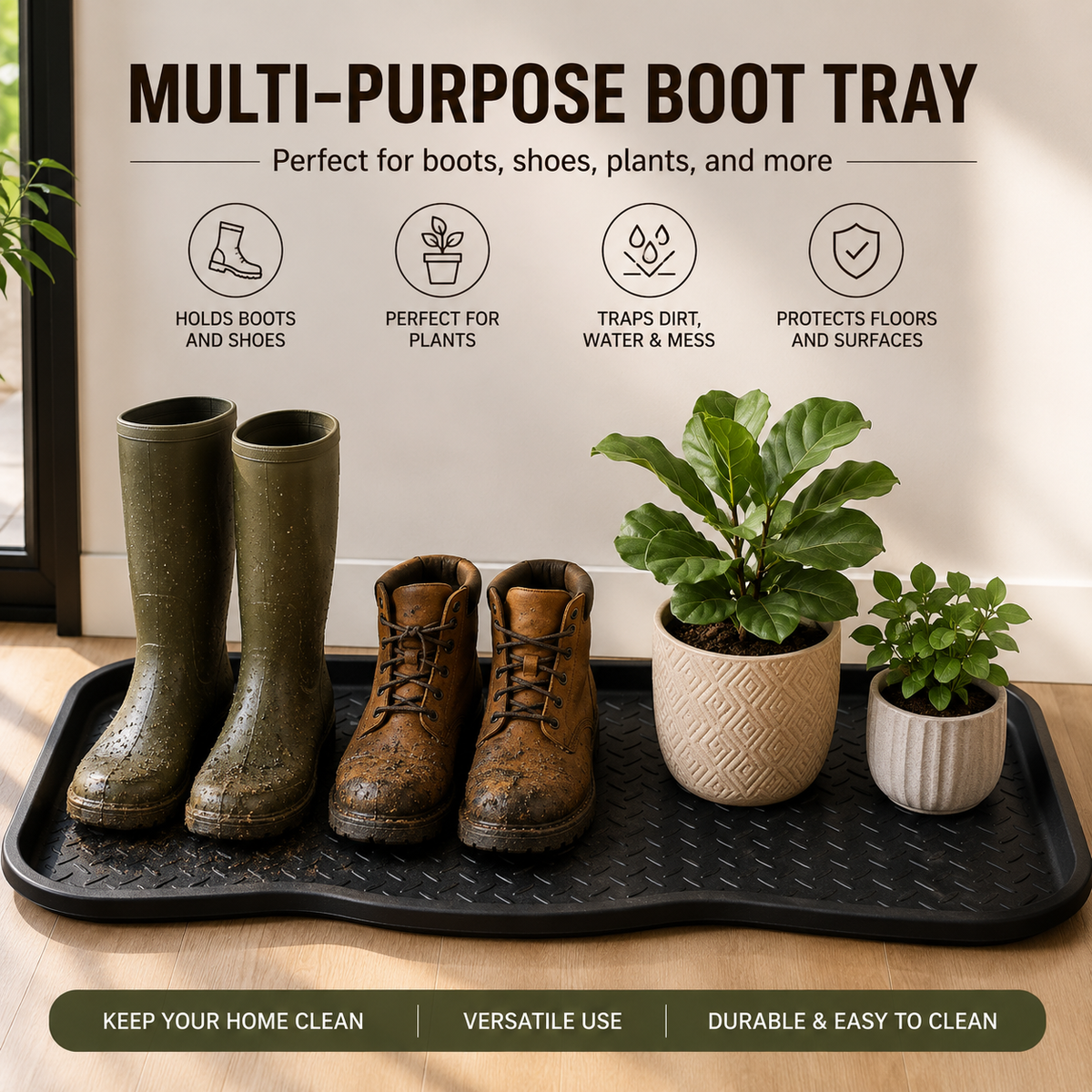 Heavy-Duty Boot & Shoe Tray